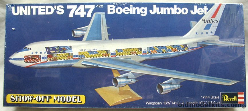 Revell 1/144 Boeing 747-122 United Jumbo Jet Cut Away 'Show Off' - With Full Interior, H197 plastic model kit